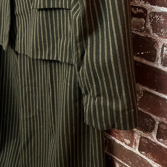 Franco Mirabelli Pinstripe Wool Suit Set - Charcoal Grey - Size 12 - Picture 6 of 10